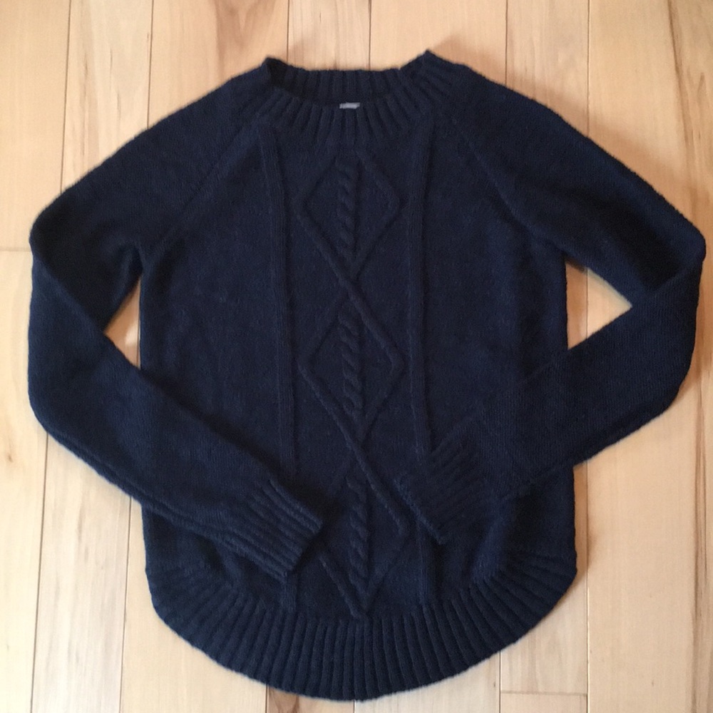 SO Argyle Textured Sweater - Dark Blue - XS